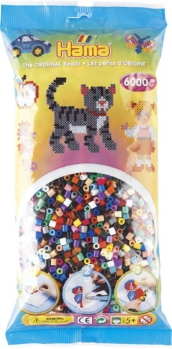 Dan Import 205-67 HAMA Bügelperlen Midi - Vollton Mix 6000 Perlen (22 Farben)