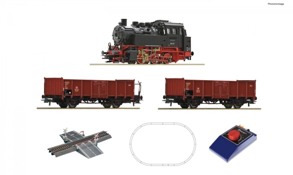 Roco 51160 Analog Start Set: Dampflokomotive BR 80 mit Güterzug, DB