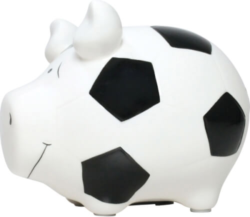Sparschwein ''Fußballschwein'' - Kleinschwein von KCG - Höhe ca. 9 cm