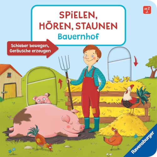 Ravensburger 41907 Spielen, Hören, Staunen: Bauernhof. Ein Sound-Spielbuch ohne Batterie und Elektro