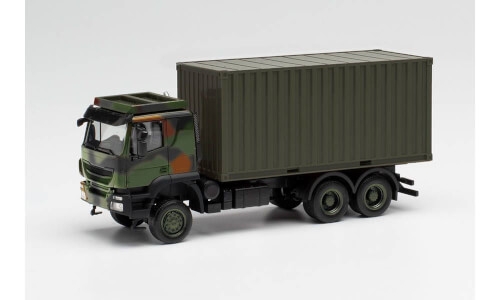 Herpa 746793 Iveco Trakker 6x6 mit 20 ft. Container Flecktarndesign "Bundeswehr"