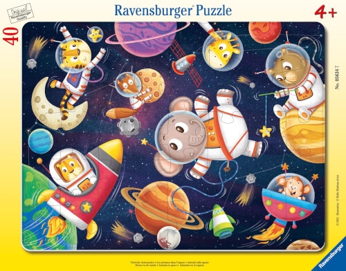 Ravensburger Kinderpuzzle 05634 - Tierische Astronauten - 30 Teile Rahmenpuzzle für Kinder ab 4 Jahr