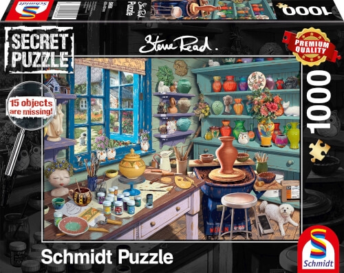 Schmidt Spiele 59656 Secret Puzzle Künstler-Atelier 1000 Teile