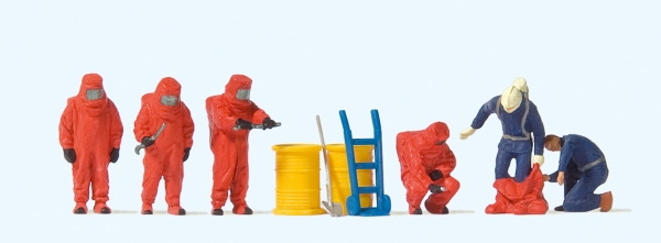 Preiser 10730 Feuerwehrmänner. Roter Vollschutzanzug