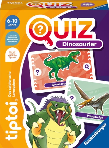 Ravensburger tiptoi 00165 Quiz Dinosaurier, Quizspiel für Kinder ab 6 Jahren, für 1-4 Spieler