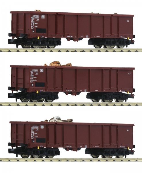 Fleischmann 828345 3-tlg. Set Güterwagen mit Schrottbeladung, DB