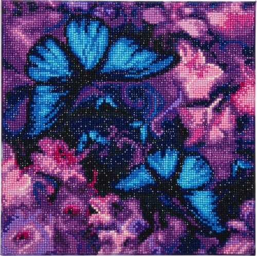 Craft Buddy CAK-AM1 Crystal Art Leinwand Schmetterlinge 30x30 cm