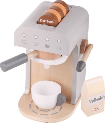 VEDES 45010848 Beeboo Kitchen Holz Espressomaschine mit Zubehör, 9-teilig