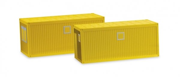 Herpa 053600-002 Zubehör Baucontainer, gelb (2 Stück)