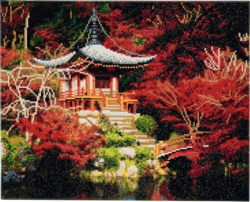 Crystal Art Leinwand Japanischer Tempel 40x50 cm