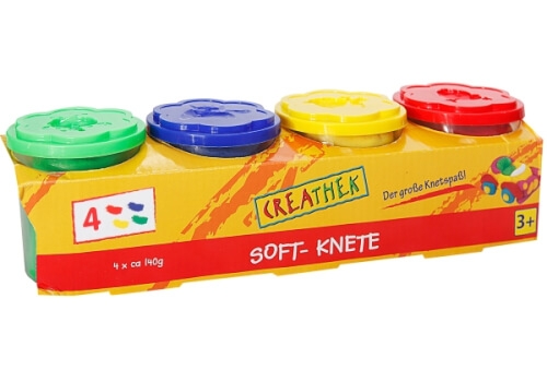 Creathek Knete 4er Set Grundfarben 560 g
