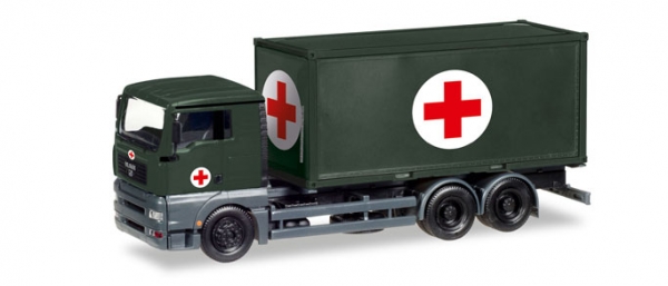 Herpa 746250 MAN TGA XL LKW mit Sanitätscontainer "Bundeswehr"