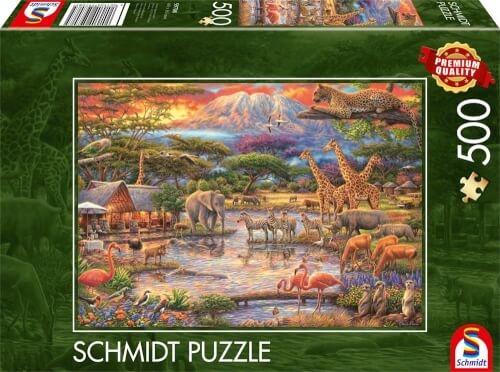 Schmidt Spiele 59708 Paradies am Kilimandscharo, Puzzle Standard 500 Teile