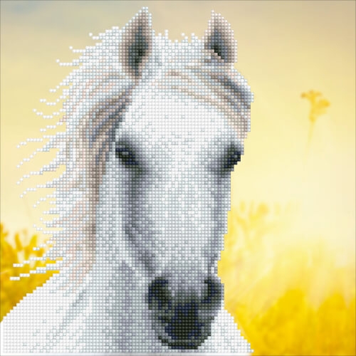 DIAMOND DOTZ Weißes Pferd 30,5x30,5 cm