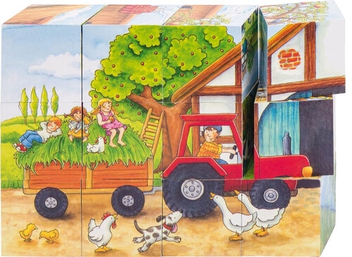 GoKi Würfelpuzzle Jahreszeiten auf dem Bauern