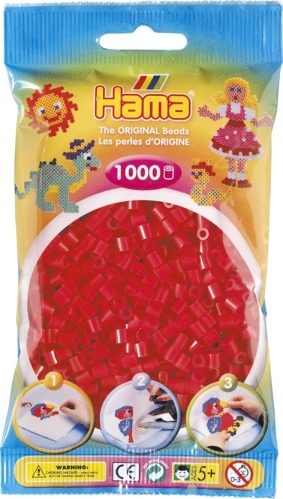 Dan Import 207-05 HAMA Bügelperlen Midi - Rot 1000 Perlen