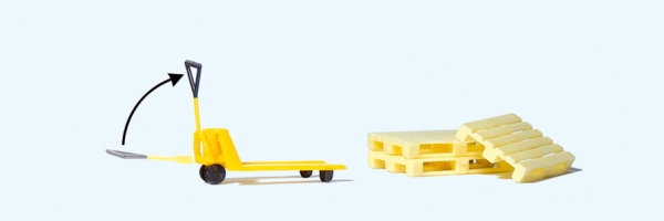 Preiser 17712 Hubwagen, 3 Europaletten.