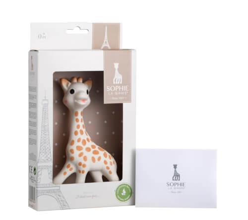 Sophie die Giraffe mit Geschenkkarton, weiß