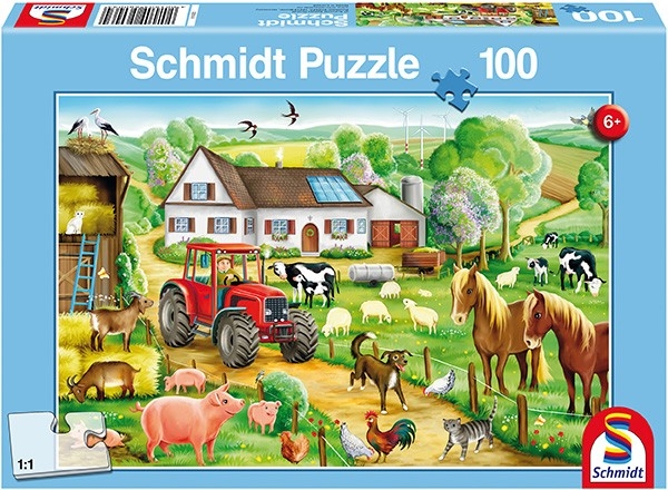 Schmidt Spiele 56003 Fröhlicher Bauernhof, 100 Teile