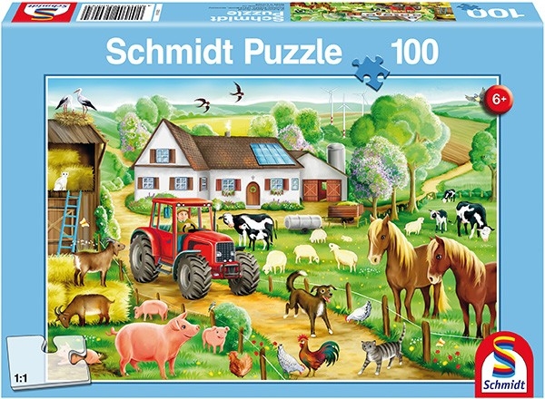 Schmidt Spiele 56003 Fröhlicher Bauernhof, 100 Teile