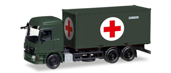 Herpa 746243 Mercedes-Benz Actros L LKW Sanitätscontainer "Bundeswehr"