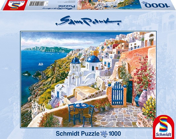 1000 Teile Schmidt Spiele Puzzle Sam Park Blick von Santorin 58560 