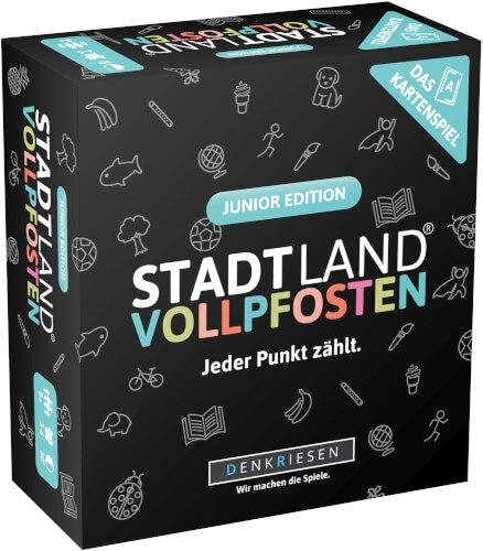 D & R Denkriesen SL3004 STADT LAND VOLLPFOSTEN: Das Kartenspiel – Junior Edition