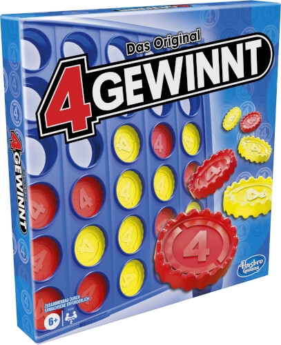 Hasbro A5640594 4 gewinnt, Strategiespiel für 2 Spieler, 4 gewinnt Rasterwand, 4 in einer Reihe, Spi