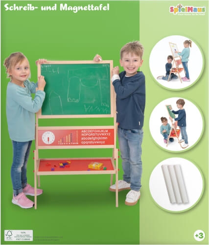 Vedes 45903818 SpielMaus Holz Schreib- und Magnettafel, inkleide Kreide