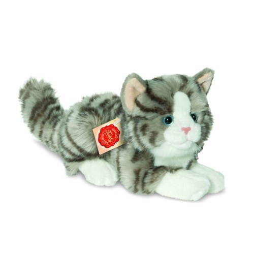 Hermann Teddy 90691 Katze liegend grau 20 cm