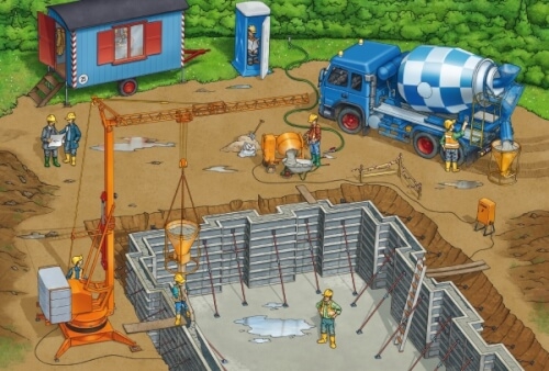 Schmidt Spiele Kinderpuzzle Auf der Baustelle, 3x24 Teile