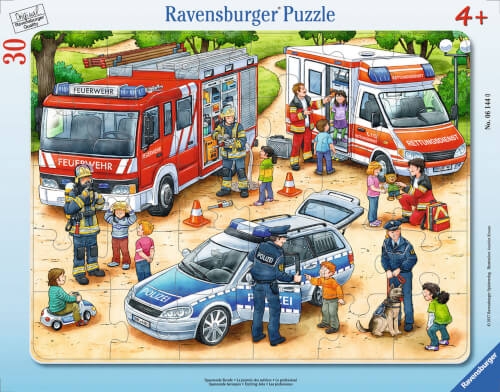 Ravensburger Kinderpuzzle - 06144 Spannende Berufe - Rahmenpuzzle für Kinder ab 4 Jahren, mit 30 Tei