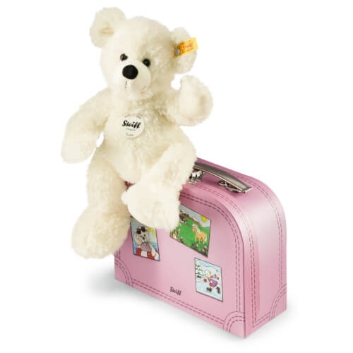 Steiff Teddybär Lotte, weiß mit Koffer, 28 cm