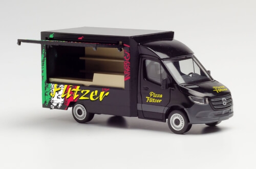 Herpa 095884 Mercedes-Benz Sprinter `18 Foodtruck Pizza Flitzer