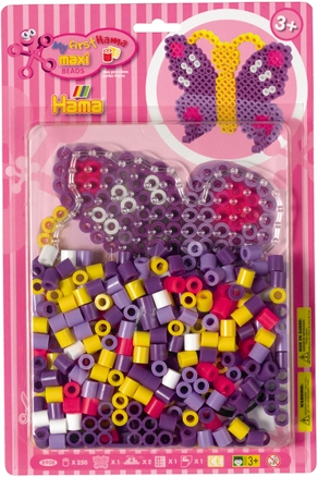 Dan Import 8908 HAMA Bügelperlen Maxi - Blisterset Schmetterling - 1 Stiftplatte Schmetterling