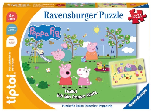 Ravensburger tiptoi Puzzle 00163 Puzzle für kleine Entdecker: Peppa Pig, Kinderpuzzle für Kinder ab