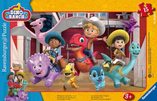 Ravensburger Kinderpuzzle 05587 - Willkommen auf der Dino Ranch! - 15 Teile Dino Ranch Rahmenpuzzle
