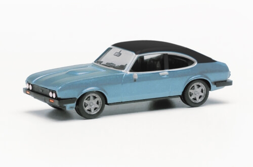 Herpa 430807-002 Ford Capri II mit Vinyldach, miamiblau metallic