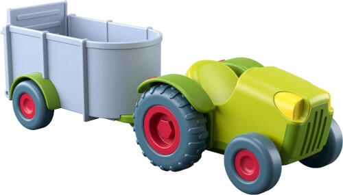 Haba 303131 - Little Friends - Traktor mit Anhänger, ab 3 Jahren