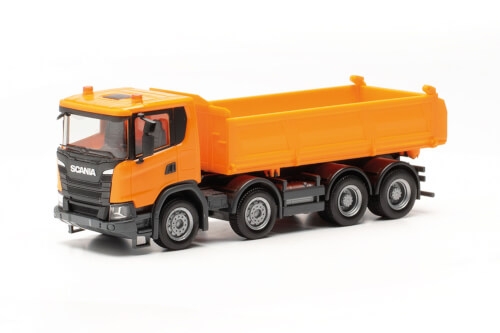 Herpa 316996 Scania XT17 Meiler 3-Seitenkipper, kommunalorange