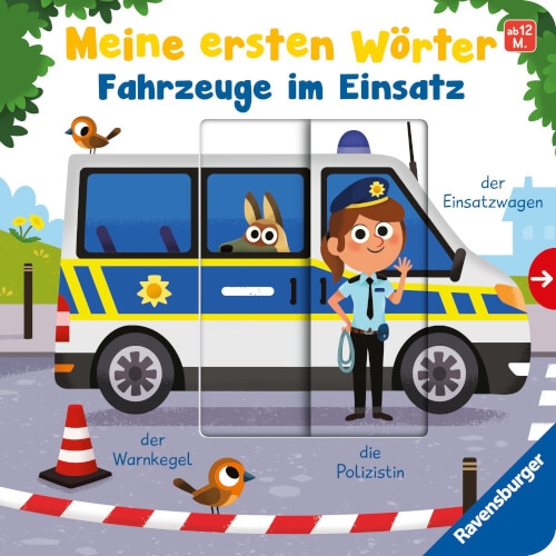 Ravensburger 41772 Meine ersten Wörter: Fahrzeuge im Einsatz - Sprechen lernen mit großen Schiebern