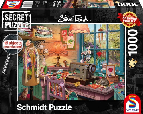 Schmidt Spiele 59654 Secret Puzzle Im Nähzimmer 1000 Teile