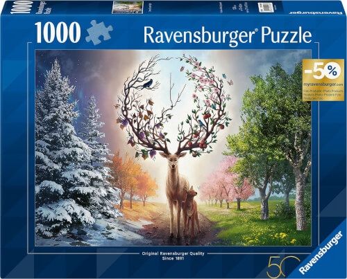 Ravensburger 12001088 Puzzle Der magische Hirsch und die vier Jahreszeiten 1000 Teile