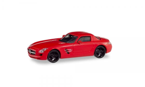 Herpa 430784 Mercedes-Benz SLS AMG,Le Mans rot metallic mit schwarzen Felgen