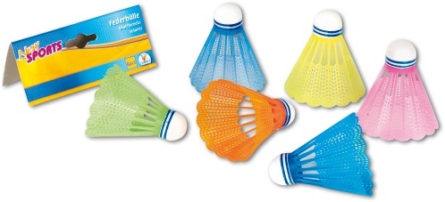 Vedes 74101496 New Sports Federbälle, bunt, 6 Stück