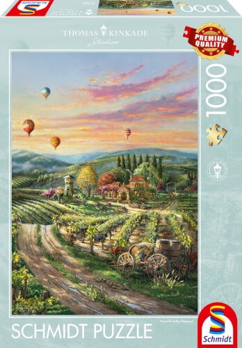 Schmidt Spiele 57366 Peaceful Valley Vineyard, Thomas Kinkade Collection Puzzle 1.000 Teile