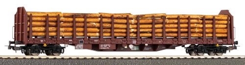 Piko 24609 H0 Stammholztransportwagen Roos-t642 mit Holzladung RSBG VI