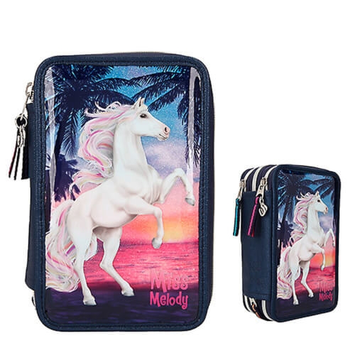 Depesche 10583 Miss Melody 3-Fach Federtasche GLITTER O
