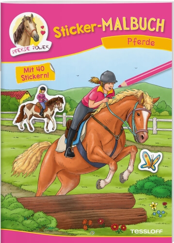 Tessloff 378863956 Sticker-Malbuch. Pferde