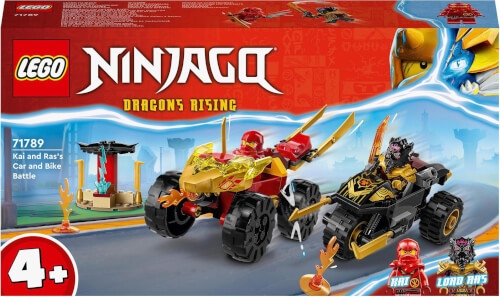 LEGO® NINJAGO 71789 Verfolgungsjagd mit Kais Flitzer und Ras Motorrad
